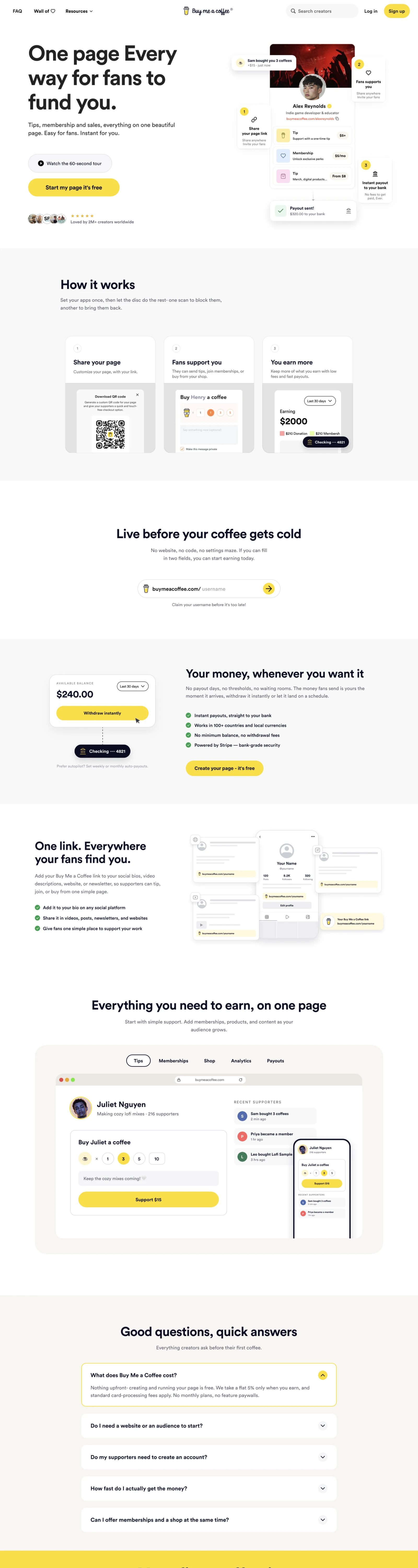 How it works — one page, every way to fund you